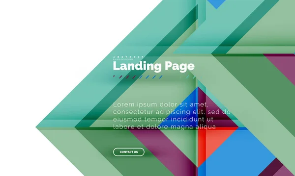 Τετράγωνο σχήμα γεωμετρικά αφηρημένα φόντο, προσγείωση σελίδα πρότυπο σχεδιασμός ιστοσελίδων — Διανυσματικό Αρχείο