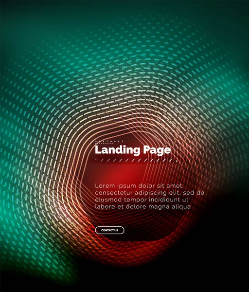 Néon rayonnant techno hexagone lignes de forme, salut-tech futuriste fond abstrait, modèle de page de destination — Image vectorielle