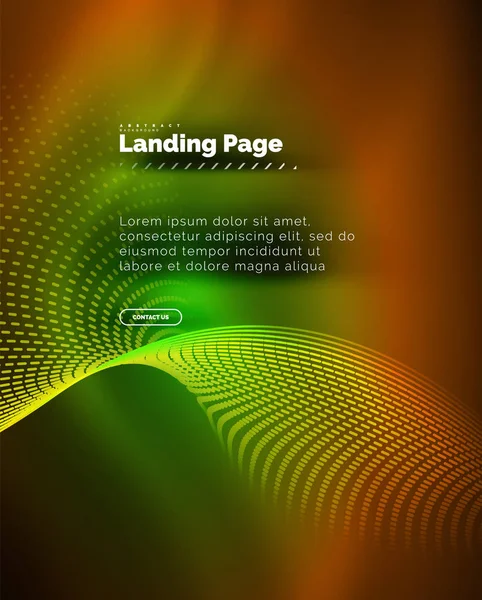 Neonglühender Hintergrund für Landing Page — Stockvektor