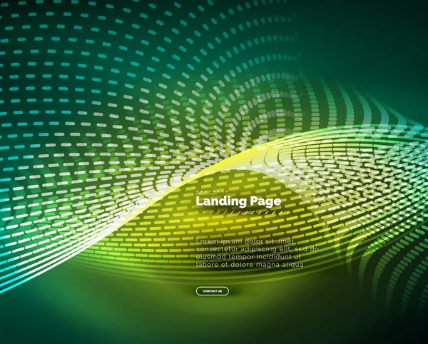 Neonglühender Hintergrund für Landing Page — Stockvektor