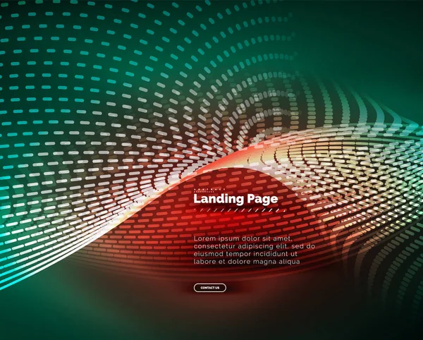 Neonglühender Hintergrund für Landing Page — Stockvektor