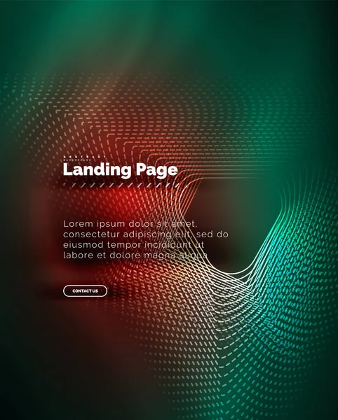Neon glowing background for landing page — Stock Vector