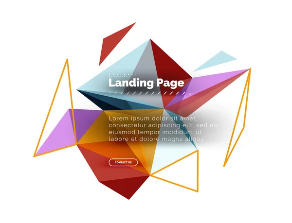 Design Triangular Fundo Abstrato Landing Page Baixo Estilo Poli Triângulos — Vetor de Stock
