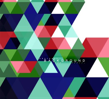 Çok renkli üçgenler arka plan, mozaik kavramı döşer.