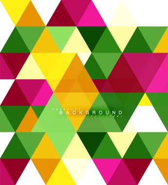 Çok renkli üçgenler arka plan, mozaik kavramı döşer.