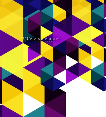 Çok renkli üçgenler arka plan, mozaik kavramı döşer.