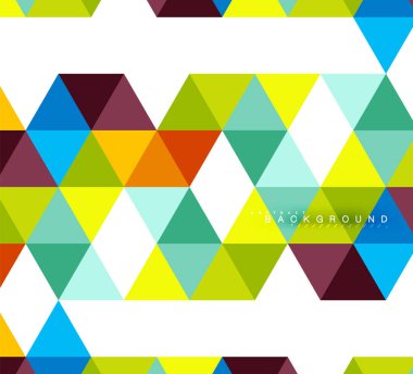 Çok renkli üçgenler arka plan, mozaik kavramı döşer.
