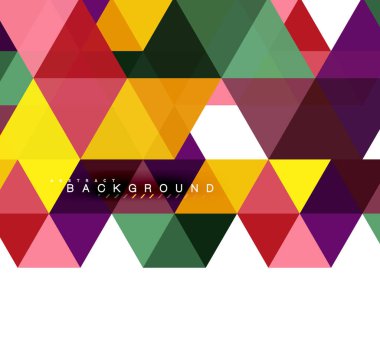 Çok renkli üçgenler arka plan, mozaik kavramı döşer.