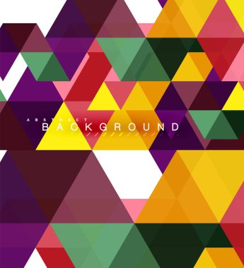 Çok renkli üçgenler arka plan, mozaik kavramı döşer.