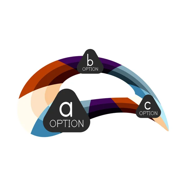 Astratto colorato modello di progettazione infografica opzione geometrica con opzioni abc campione. Sfondo astratto per la presentazione aziendale o banner informativo — Vettoriale Stock