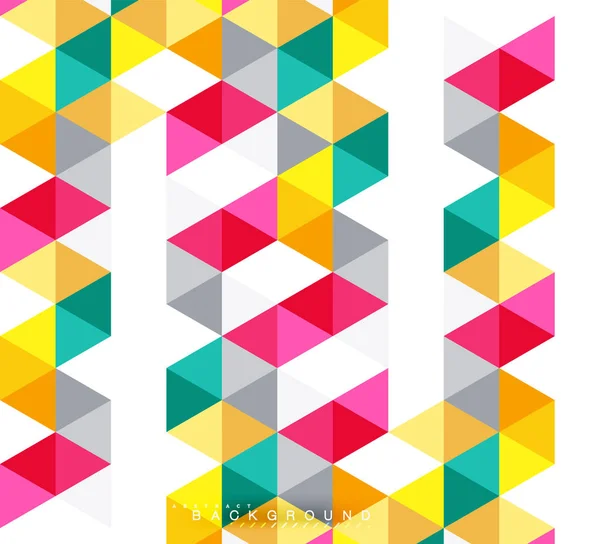 Triangles multicolores fond abstrait, concept de carreaux de mosaïque — Image vectorielle