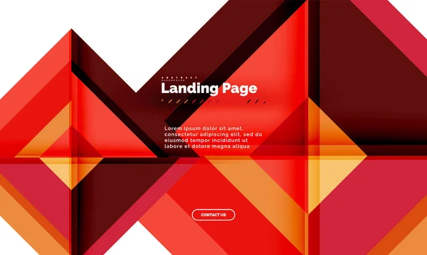 正方形の着陸ページ web デザイン テンプレート図形幾何学的な抽象的な背景 — ストックベクタ