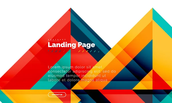 Forma quadrada fundo abstrato geométrico, modelo de web design de landing page — Vetor de Stock