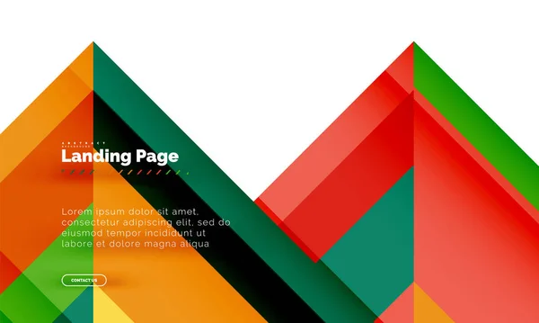 Forma cuadrada fondo abstracto geométrico, plantilla de diseño web de landing page — Vector de stock