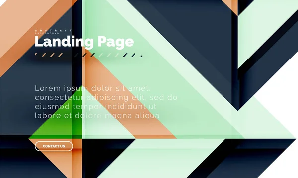 Forma quadrada fundo abstrato geométrico, modelo de web design de landing page —  Vetores de Stock