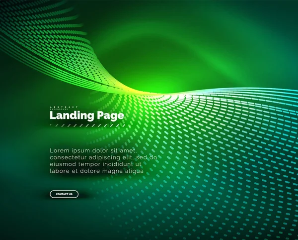 Neon glowing background for landing page — Stock Vector