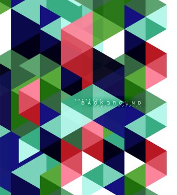 Çok renkli üçgenler arka plan, mozaik kavramı döşer.