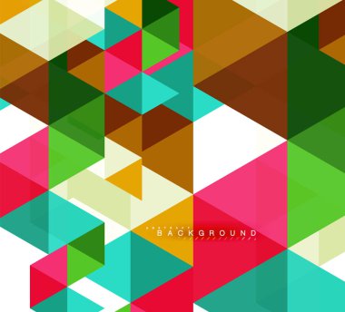 Çok renkli üçgenler arka plan, mozaik kavramı döşer.