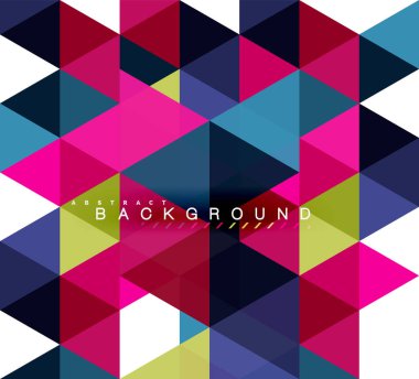 Çok renkli üçgenler arka plan, mozaik kavramı döşer.