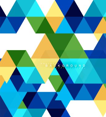 Çok renkli üçgenler arka plan, mozaik kavramı döşer.