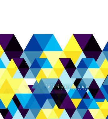 Çok renkli üçgenler arka plan, mozaik kavramı döşer.