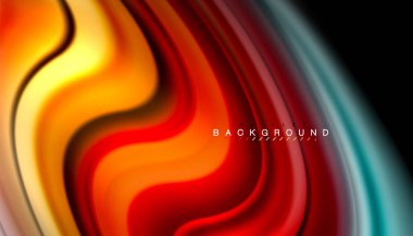 Sıvı renk arka plan, siyah, renkli mermer veya plastik dalga doku zemin, çok renkli şablonu için iş veya teknoloji sunu veya web broşür kapak üzerinde sıvı tasarım bükülmüş