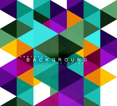 Çok renkli üçgenler arka plan, mozaik kavramı döşer.