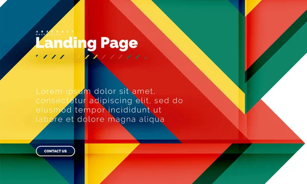 Sayfa web tasarım şablonu açılış şekli geometrik arka plan kare — Stok Vektör
