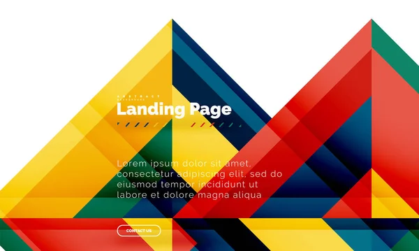 Forma quadrada fundo abstrato geométrico, modelo de web design de landing page — Vetor de Stock