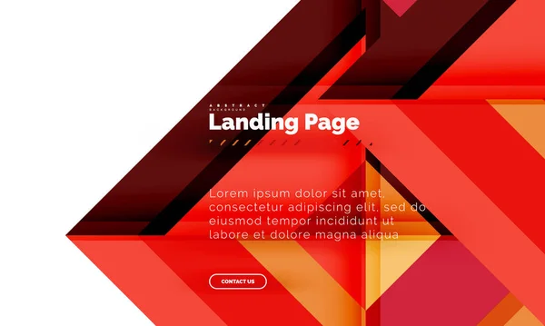 Quadratische Form geometrisch abstrakt Hintergrund, Landing Page Web-Design-Vorlage — Stockvektor