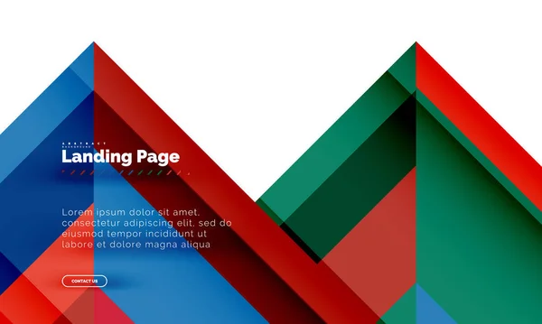 Forma quadrada fundo abstrato geométrico, modelo de web design de landing page — Vetor de Stock