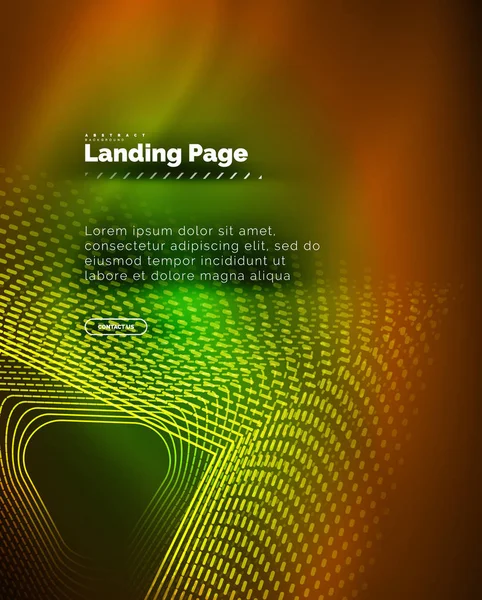 Fundo brilhante de néon para landing page — Vetor de Stock