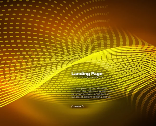 Neonglühender Hintergrund für Landing Page — Stockvektor