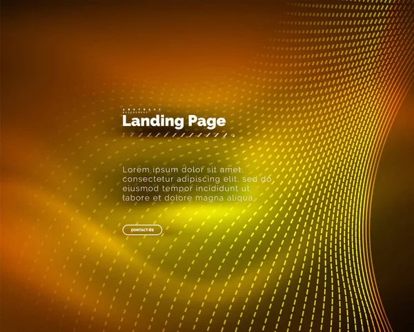 Fundo brilhante de néon para landing page — Vetor de Stock