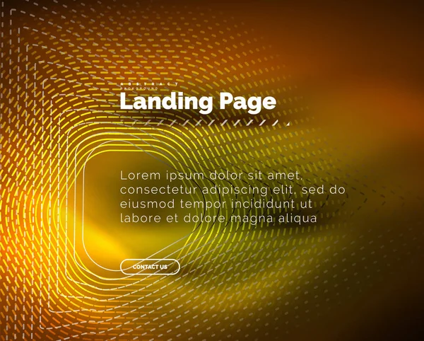 Neon glowing background for landing page — Stock Vector