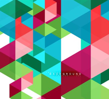 Çok renkli üçgenler arka plan, mozaik kavramı döşer.
