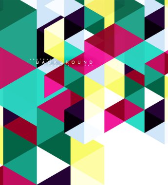 Çok renkli üçgenler arka plan, mozaik kavramı döşer.