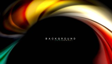 Sıvı renk arka plan, siyah, renkli mermer veya plastik dalga doku zemin, çok renkli şablonu için iş veya teknoloji sunu veya web broşür kapak üzerinde sıvı tasarım bükülmüş