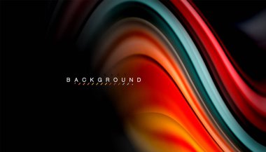 Sıvı renk arka plan, siyah, renkli mermer veya plastik dalga doku zemin, çok renkli şablonu için iş veya teknoloji sunu veya web broşür kapak üzerinde sıvı tasarım bükülmüş