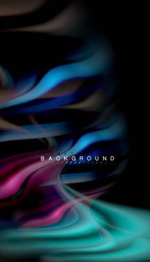 Sıvı renk arka plan, siyah, renkli mermer veya plastik dalga doku zemin, çok renkli şablonu için iş veya teknoloji sunu veya web broşür kapak üzerinde sıvı tasarım bükülmüş