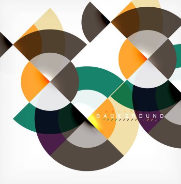 En az daire arka plan tasarım, iş veya teknoloji sunu veya web broşür kapak düzeni, duvar kağıdı için çok renkli şablonu