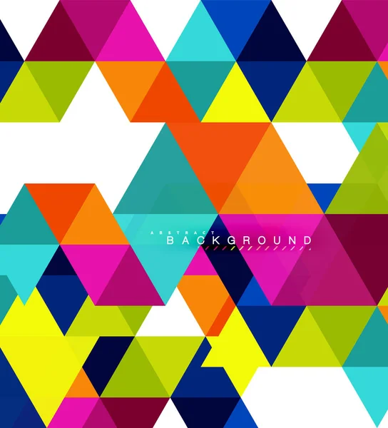 Triangles multicolores fond abstrait, concept de carreaux de mosaïque — Image vectorielle