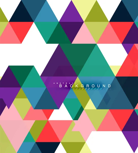 Triangles multicolores fond abstrait, concept de carreaux de mosaïque — Image vectorielle