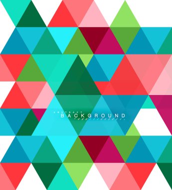 Çok renkli üçgenler arka plan, mozaik kavramı döşer.