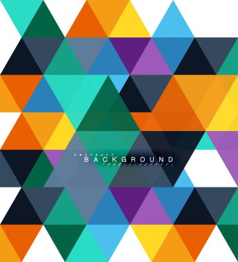 Çok renkli üçgenler arka plan, mozaik kavramı döşer.