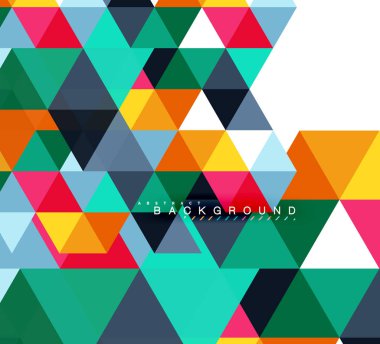 Çok renkli üçgenler arka plan, mozaik kavramı döşer.