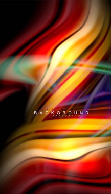 Sıvı renk arka plan, siyah, renkli mermer veya plastik dalga doku zemin, çok renkli şablonu için iş veya teknoloji sunu veya web broşür kapak üzerinde sıvı tasarım bükülmüş