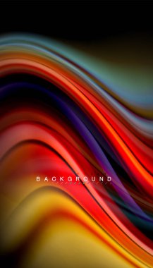 Sıvı renk arka plan, siyah, renkli mermer veya plastik dalga doku zemin, çok renkli şablonu için iş veya teknoloji sunu veya web broşür kapak üzerinde sıvı tasarım bükülmüş