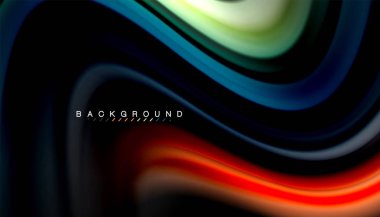 Sıvı renk arka plan, siyah, renkli mermer veya plastik dalga doku zemin, çok renkli şablonu için iş veya teknoloji sunu veya web broşür kapak üzerinde sıvı tasarım bükülmüş