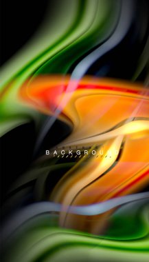 Sıvı renk arka plan, siyah, renkli mermer veya plastik dalga doku zemin, çok renkli şablonu için iş veya teknoloji sunu veya web broşür kapak üzerinde sıvı tasarım bükülmüş